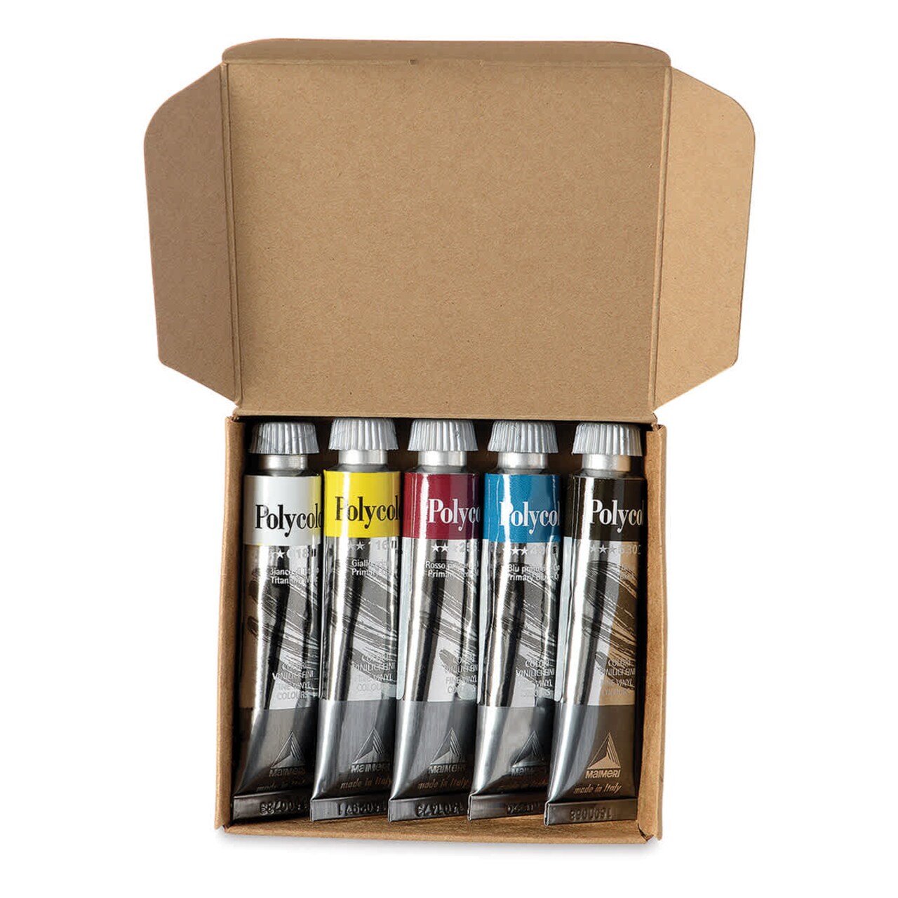 Maimeri Polycolor Vinyl Paints - Set of 5, Primary Colors, 20 ml Tubes